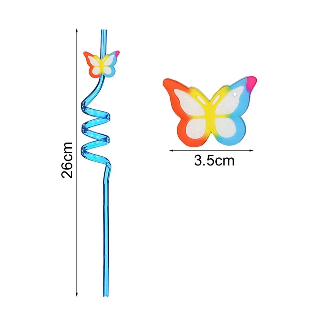4pcs Creative Disposable Straw, Modern Butterfly Shaped Disposable Straw  For Party