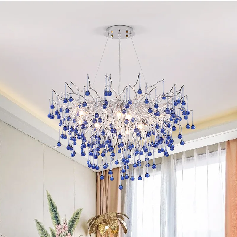 Plafonnier en Clip Rose Coloré Chromé pour Chambre d'Enfant et de Fille, Chandelier pour Salon