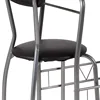 Sutton 3 Piece Space-Saver Bistro Set with Black Glass Top Table  Vinyl Padded Chairs 3