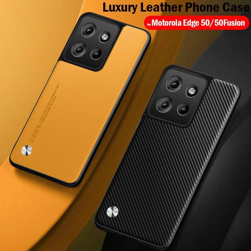 Luxury PU Leather Fiber Texture Phone Case for Motorola Edge 50 Series