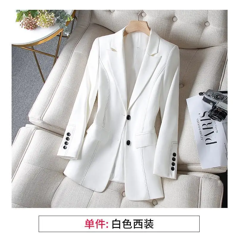 

Blazer for Women 2023 New Spring Autumn Mid-length Suit Jacket Fashion Chic Thin Thickened Coat Oversized Office Ladies Clothes