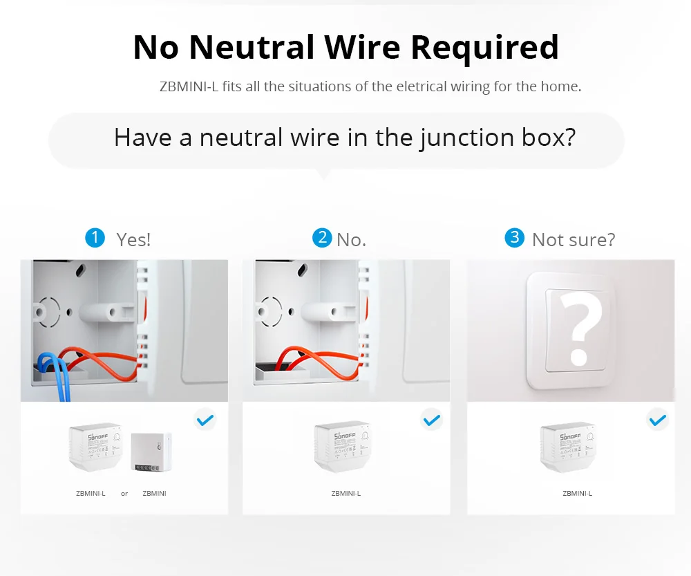 SONOFF ZBMINI-L ZigBee Smart Switch No Neutral Wire Required Mini 2-way Switch For Alice Alexa Google Home Assistant SmartThings