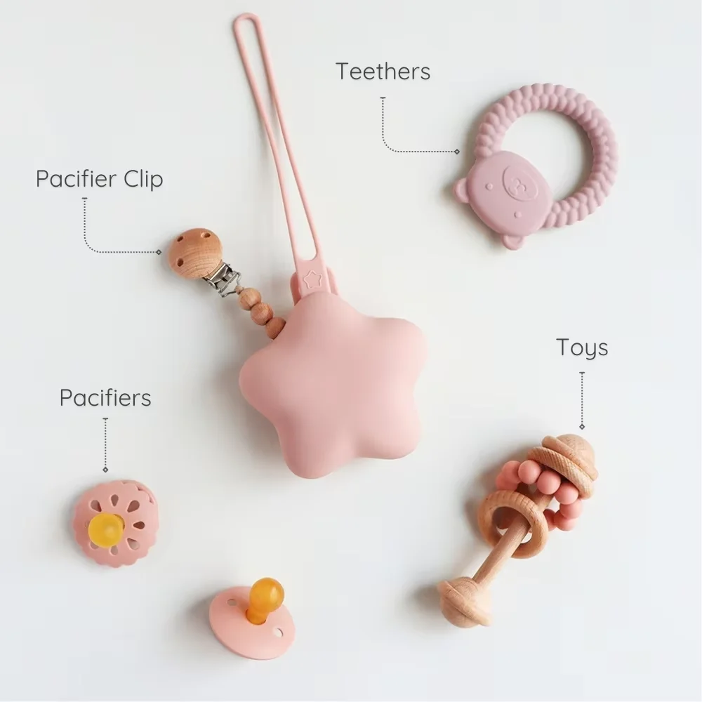 Silicone Nipple Storage Bag Newborns Kids Pacifier Holder Star Shape Nipple Case BPA Free Safe Storage Box Accessories 1Pcs