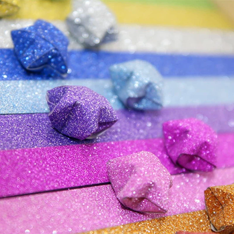 Papier à plier,Lot de 160 bandes de papier Origami pliables,étoiles porte-bonheur pour cadeau de