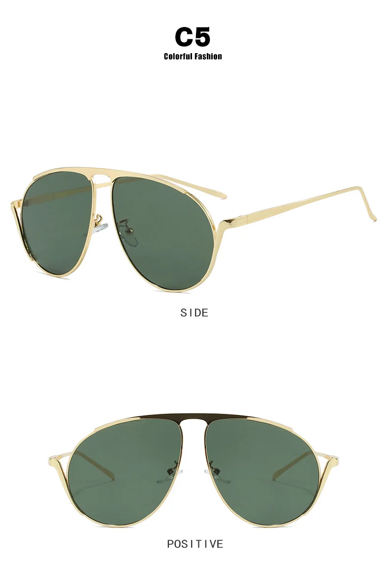 Vintage Punk Übergroße Metall-Sonnenbrille für Damen 2025 Modische Piloten-Sonnenbrille für Herren Fahrbrillen Reise-Schutzbrillen UV400-Schutz – Detail 13