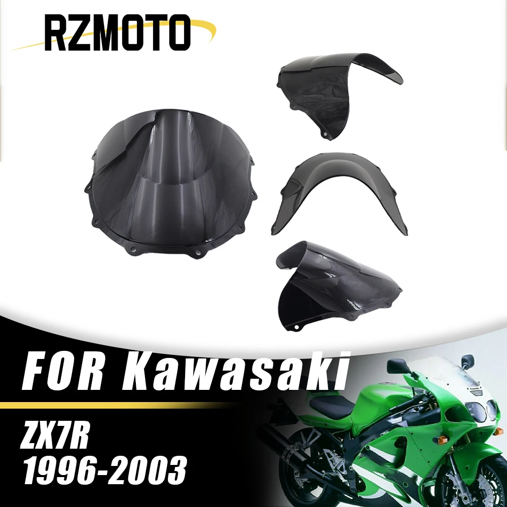 

Блестящий черный обтекатель лобового стекла мотоцикла для Kawasaki Ninja ZX7R ZX-7R ZX 7R 1996-2003