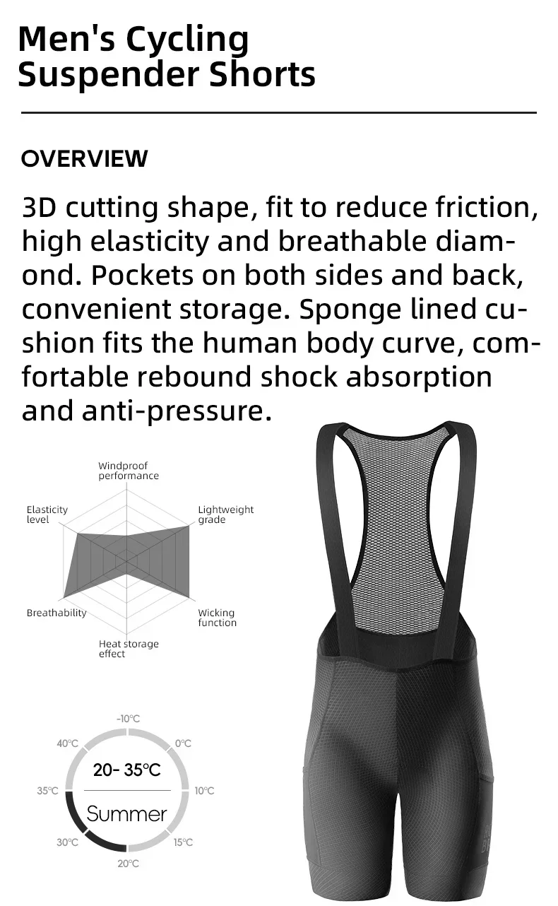 Cycling Bib Shorts ROCKBROS Classic Men Bike Pants Ciclismo Bicycle Shorts Pockets Outdoor Breathable Reflective Tights