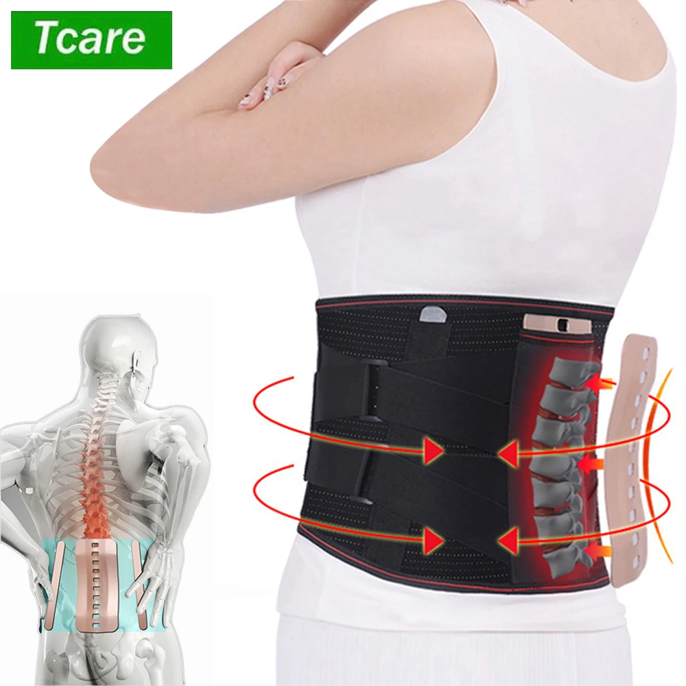 cinturón Lumbar de descompresión autocalentable, presoterapia faja lumbar hombre soporte para la parte inferior de la espalda, soporte para herniación de disco, vertebral, alivio del dolor y soportes| -