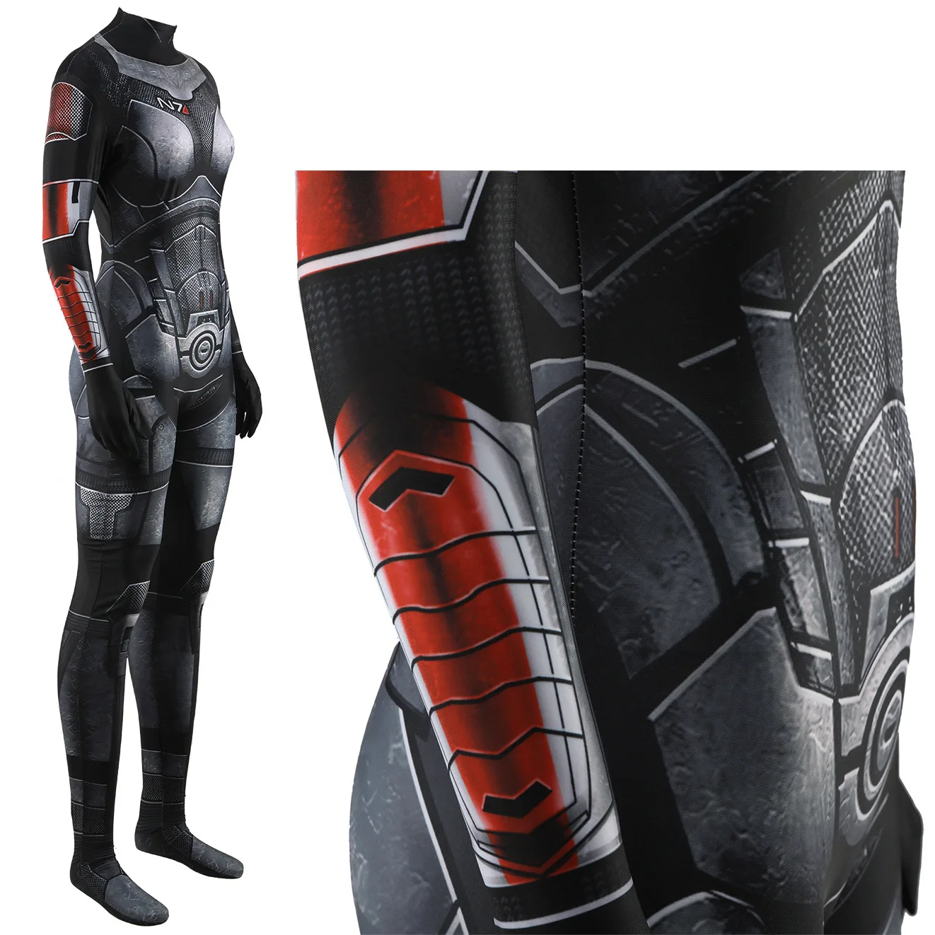 Mass Effect-Inspired N7 Armor Spandex Bodysuit Cosplay Costume for Adults