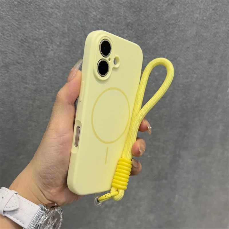 Candy Color Shockproof Liquid Silicone Lanyard Case with Hand Wrist Strap