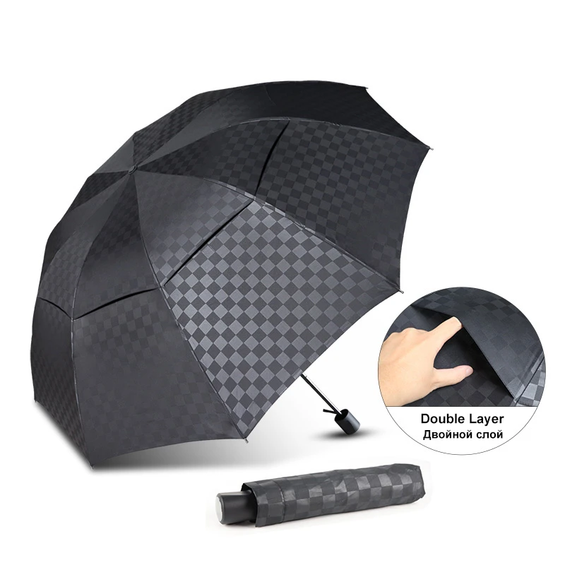 Paraguas para hombre y mujer, sombrilla de doble capa resistente a la  lluvia, al sol y