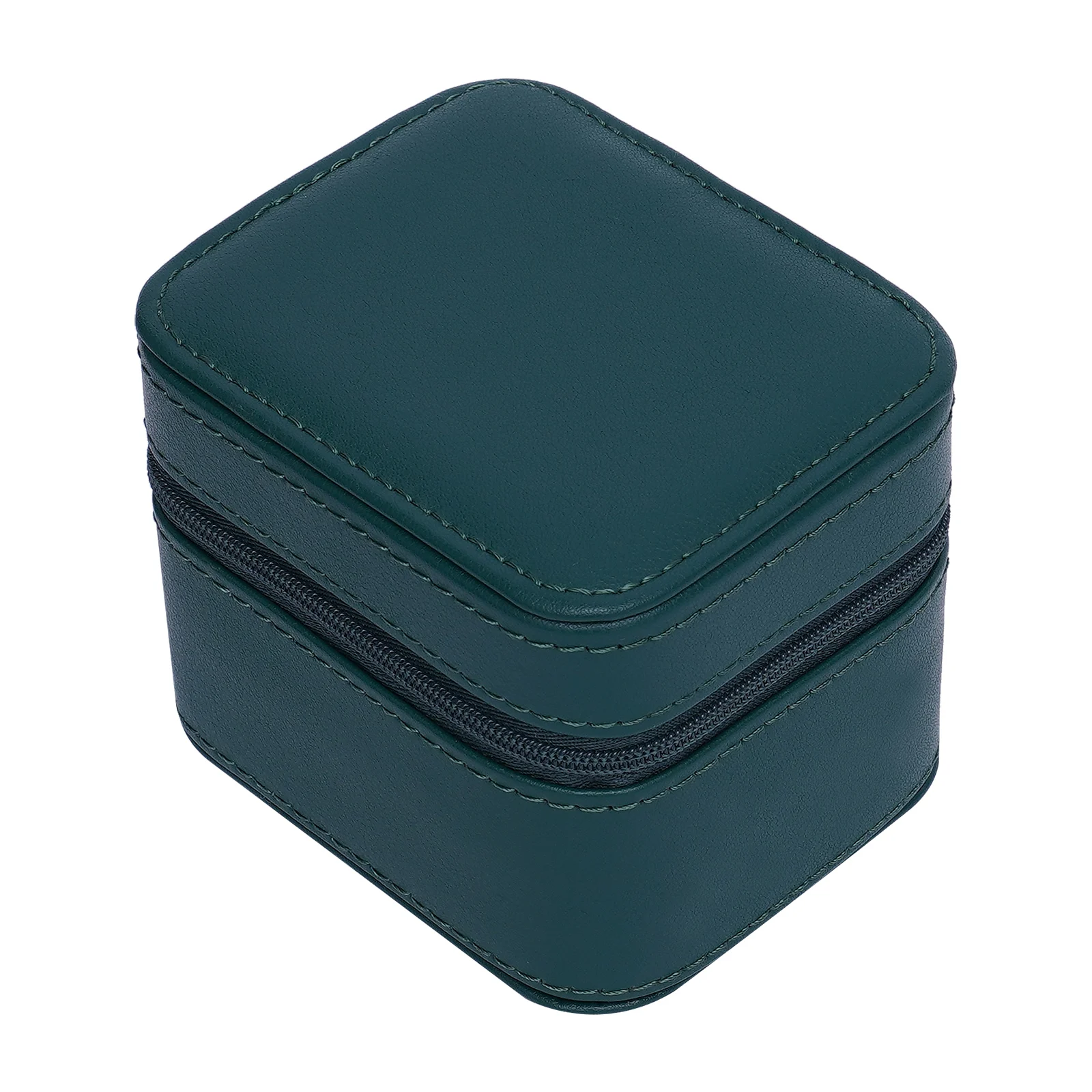 Green Watch Storage Box With Metal Zipper & Removable Pillow Jewelry Storage Display Box Flannel Lining