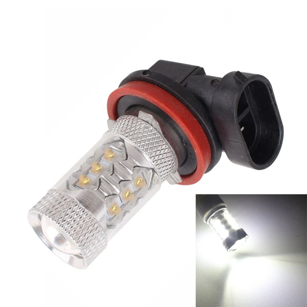

H11/H8 80W 800LM 6500K белый светильник 16-3535-LEDs автомобильный противотуманный светильник, постоянный ток, DC12-24V