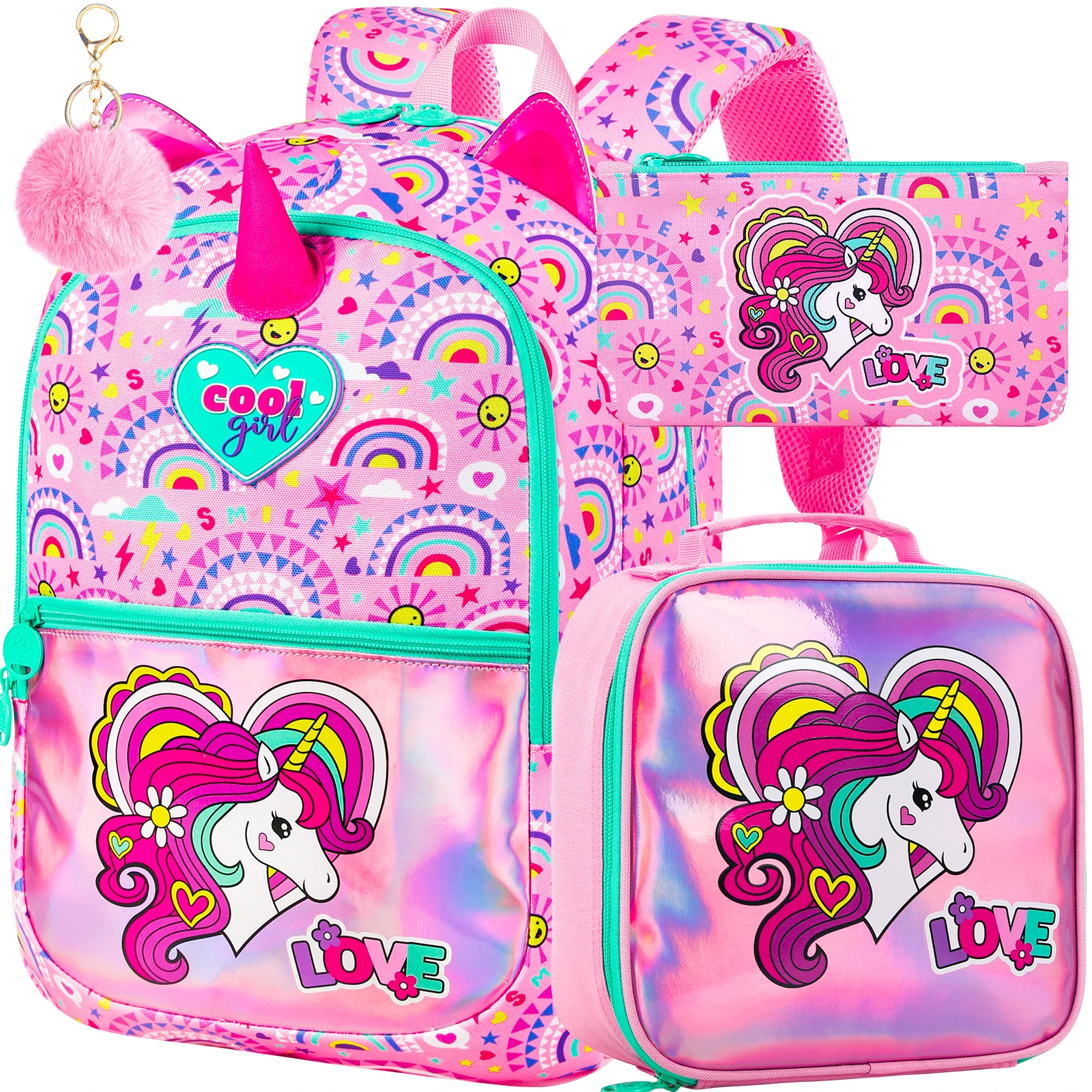 OREZI Unicorn Kids Backpack - Preschool Bag For Toddlers Boys Girls Ages 2-7, Lightweight, Padded Straps - View #2