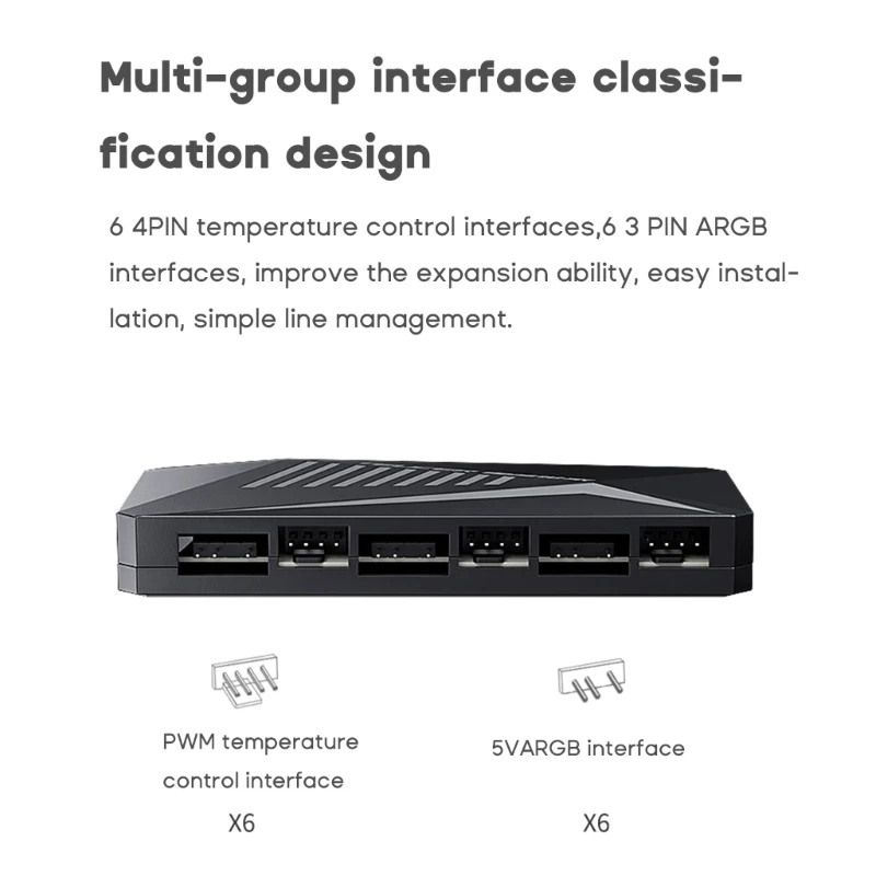 

1 To 12 Ports 2 in 1 ARGB + PWM Fan HUB 5V 3Pin 4Pin ARGB Chassis Fan Controller