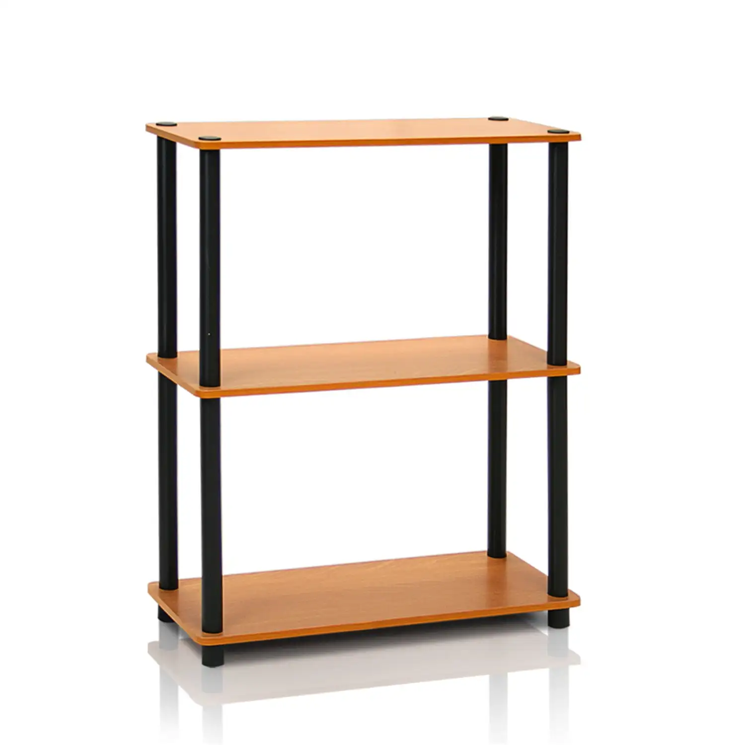 

Furinno Durable 23.6"W x 11.6"D x 29.5"H 3-Shelf Freestanding Shelving Unit, Light Cherry and Black