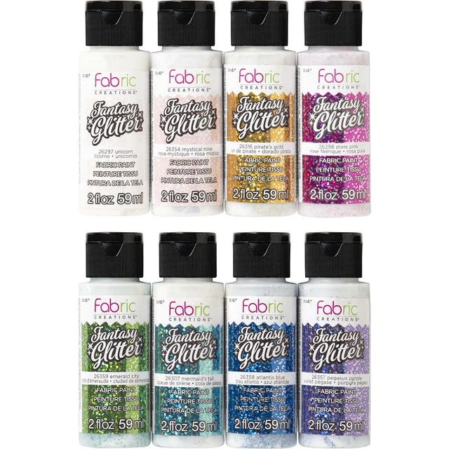 Fabric Creations Fantasy Glitter Fabric Paints Lot Of 4