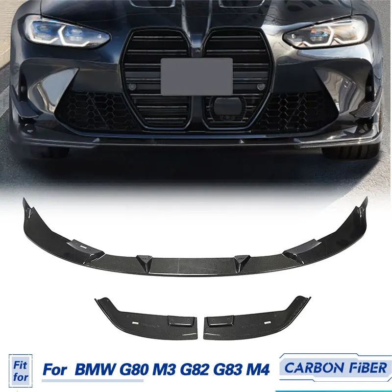 

Car Front Bumper Lip Splitters Spoiler Carbon Fiber For BMW G80 M3 G82 G83 M4 2021-2023 Front Lip Chin Guard Apron Body Kits