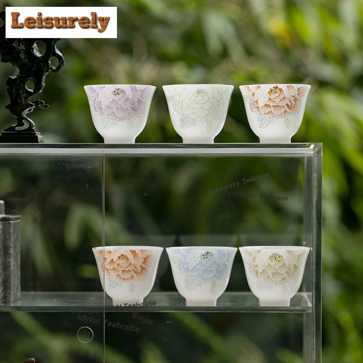 50ml Hand-painted Peony Teacup Boutique Tea Bowl Cute Cup Tea-tasting Personal Cup Jianzhan Master Cups For Tea Supplies Craft