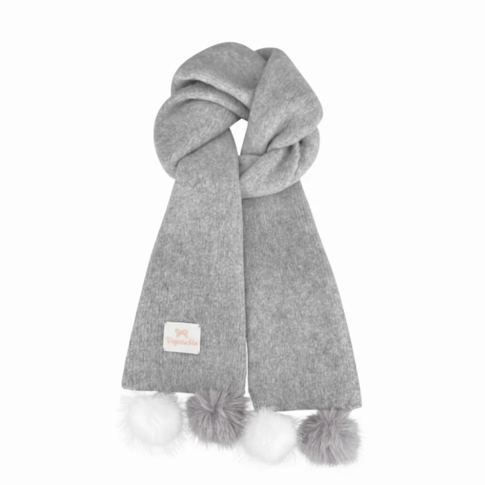 Thick Solid Color Polyester Women Scarf Neck Protection