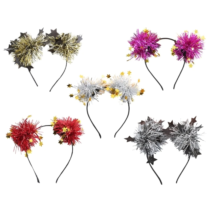 

Colorful Star Ball Headband Carnival Christmas Hair Hoop for Adult Kid