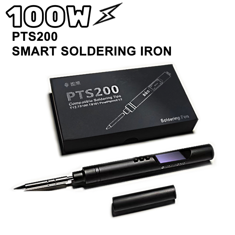 PTS200 Smart Electric Soldering Iron 100W Mini Portable Fast Heating Soldering Station Universal TS101/TS100 Soldering Iron Tip