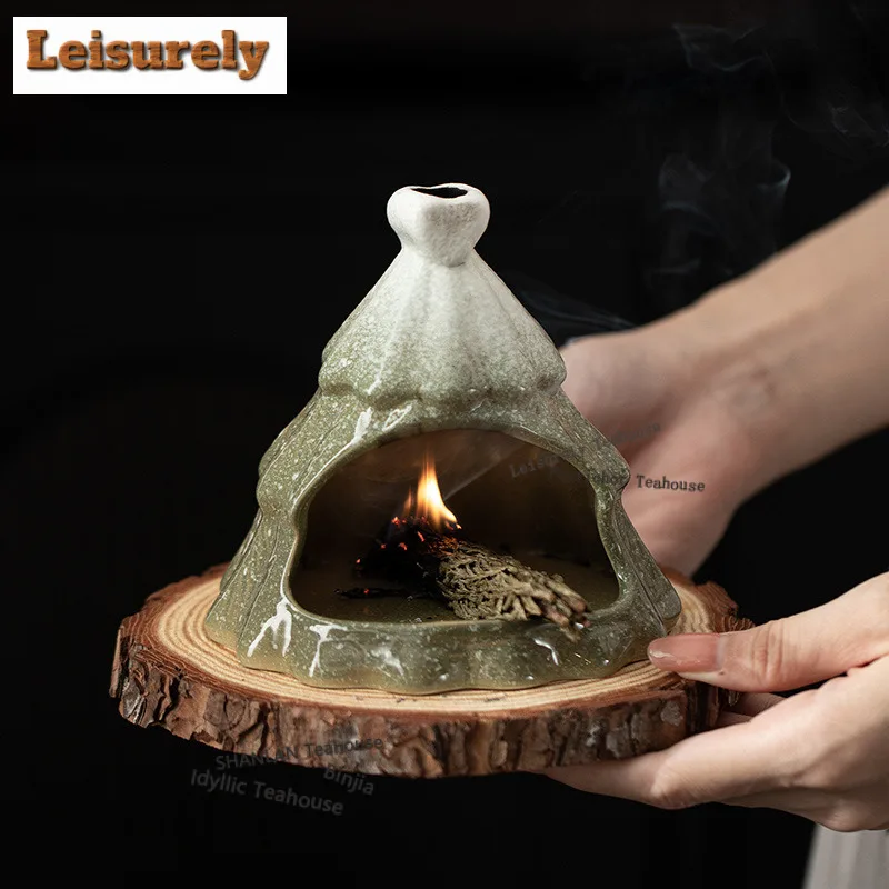 Christmas Tree Incense Holder Incense Smoke Waterfall Incense Burners Meditation Censer Tableware Accessories Ornaments Supplies