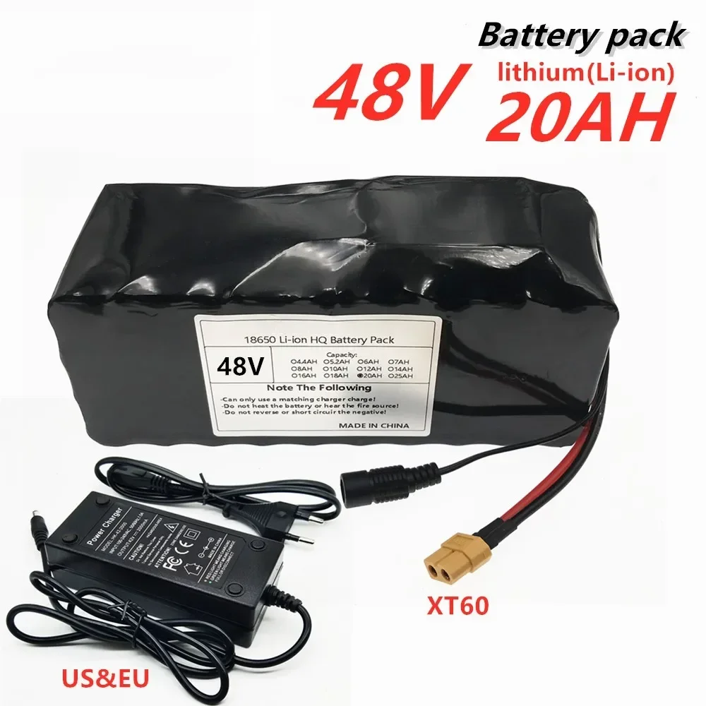 

48v Lithium ion Battery 48V 20Ah 1000W 13S3P Li-ion Battery Pack For 54.6v E-bike Electric Bicycle Scooter With BMS + 2A Charger