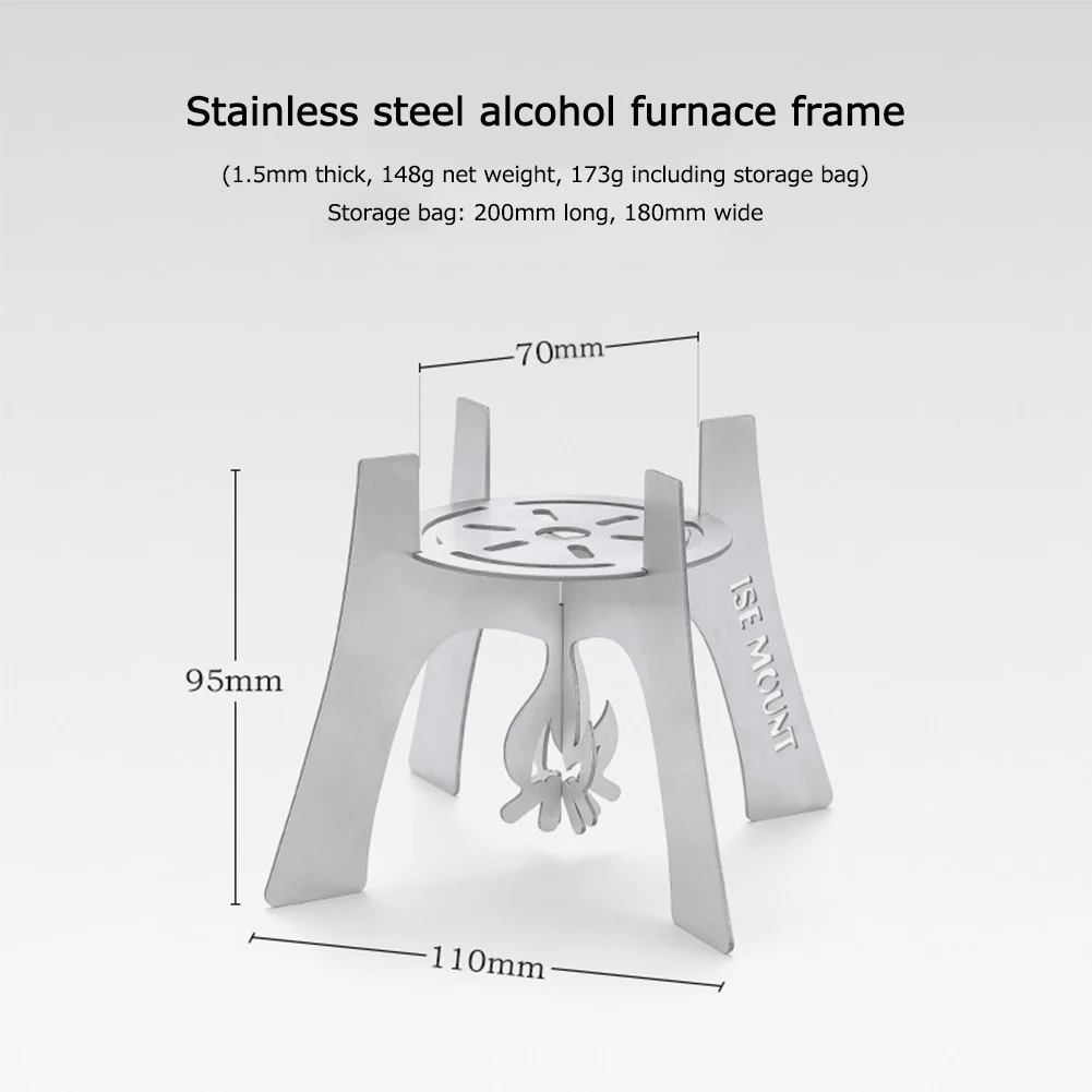 Stainless Steel Stove Stand Support Cross Stove Stand Rack Creative Cookware Accessory for Picnic Backpacking for Mountaineering