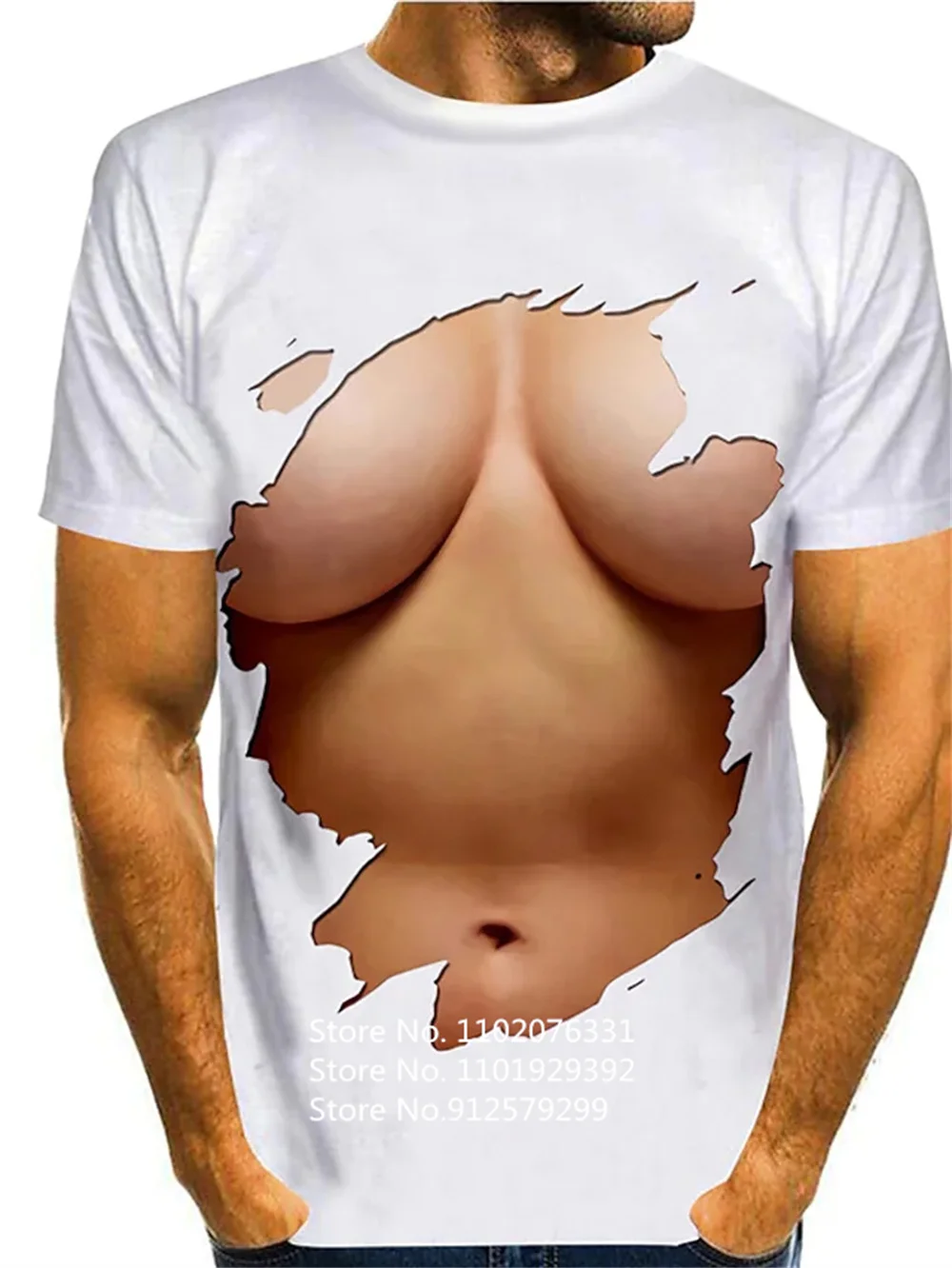 

Men's Fashion Funny Fitness Running Muscular Men T-Shirt 3D Printing T Shirt Casual Round Neck Short Sleeve Sport TShirt