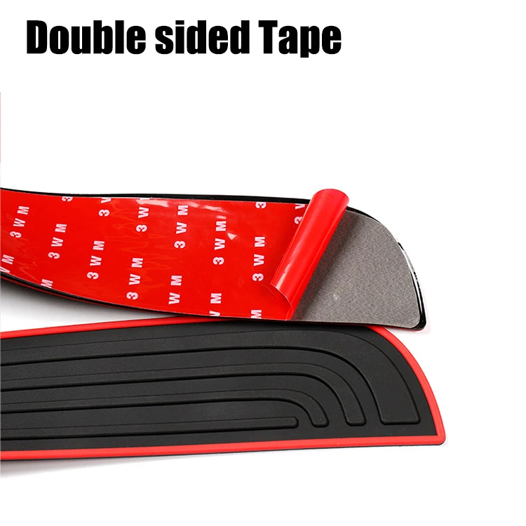 Car Door Plate Protector Stickers Rubber Durable Sill Scuff Cover Anti Scratch Decal Door Plate Protector 4pcs, car door threshold sticker