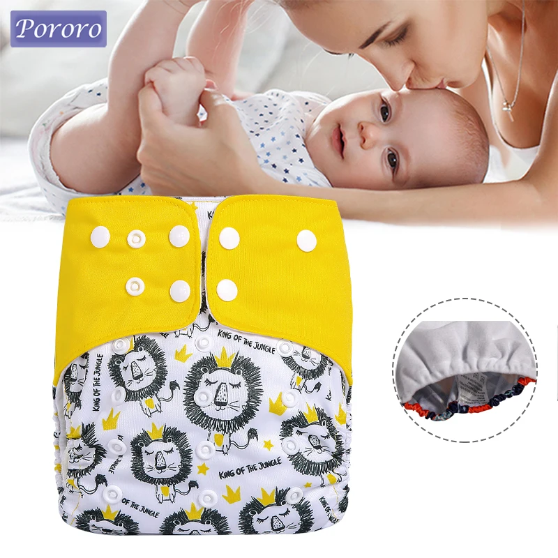 Cartoon Lion Stampato Eco-Friendly Pocket Pannolino Lavabile Toilet Training Pant Riutilizzabile Pannolino Di Stoffa Per Neonati Baby Shower Regalo 0-