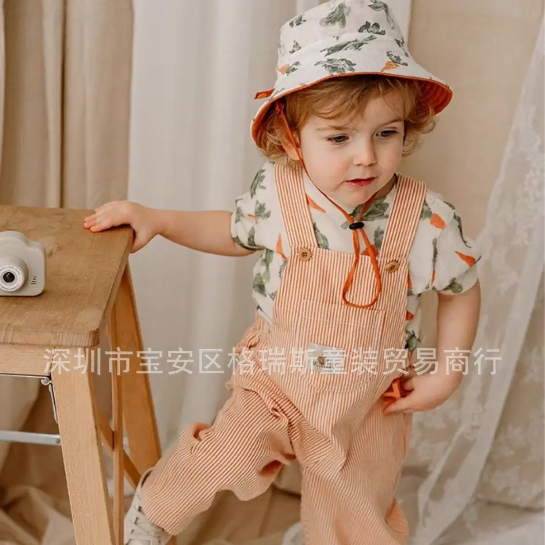 Jenny&Dave Popular 23 Spring/Summer New Children's Clothing Boys and Girls Baby Cute Rabbit Mushroom Carrot Short Sleeve Shorts