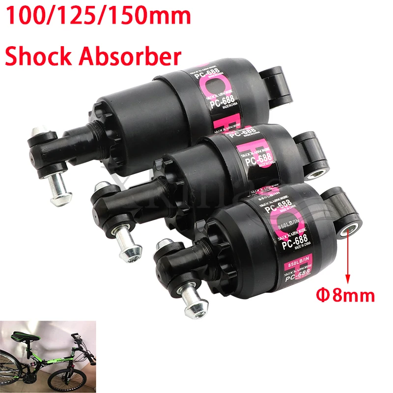 Lot De 2 Amortisseurs De Vélo Nisorpa - Éléments Ressort 125mm, Pour VTT, Robustes En Alu Et Acier