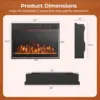 23 Inches Electric Fireplace Insert 750W/1500W Fireplace Heater with Remote Control Adjustable Flame Color Brightness 1H-8H 4