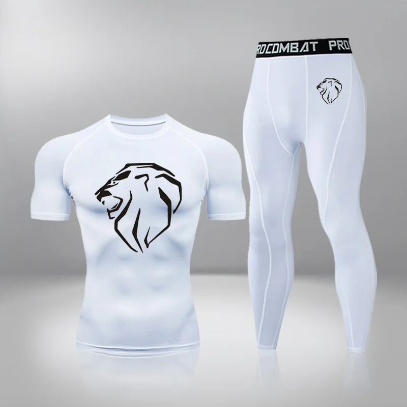 

Outdoor Jogging Suit Men Quick-drying Workout Set Gym Clothing Set For Weight Loss Running Fitness Training Sweating Sportswear