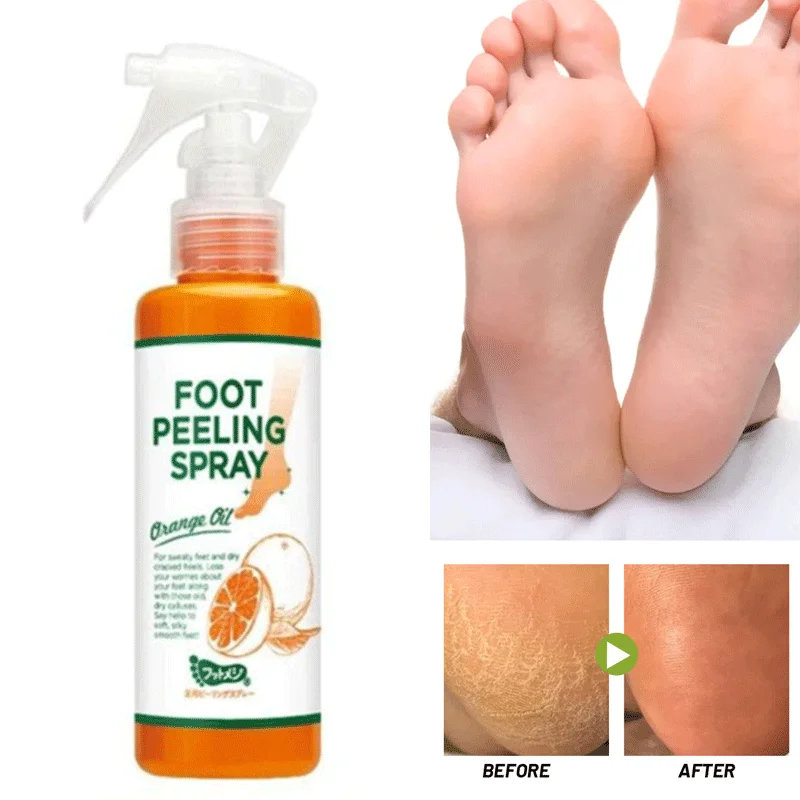 

Japan Cosmetics Foot Peeling Spray Natural Orange Essence Pedicure Hands Dead Skin Exfoliator Mask Whiten Baby Foot Care Tool