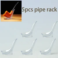 MUXIANG 5PCS tobacco pipe stands L : 48mm W : 40mm H  67mm Spoon-shaped Acrylic transparent pipe holder can hold one pipe 1