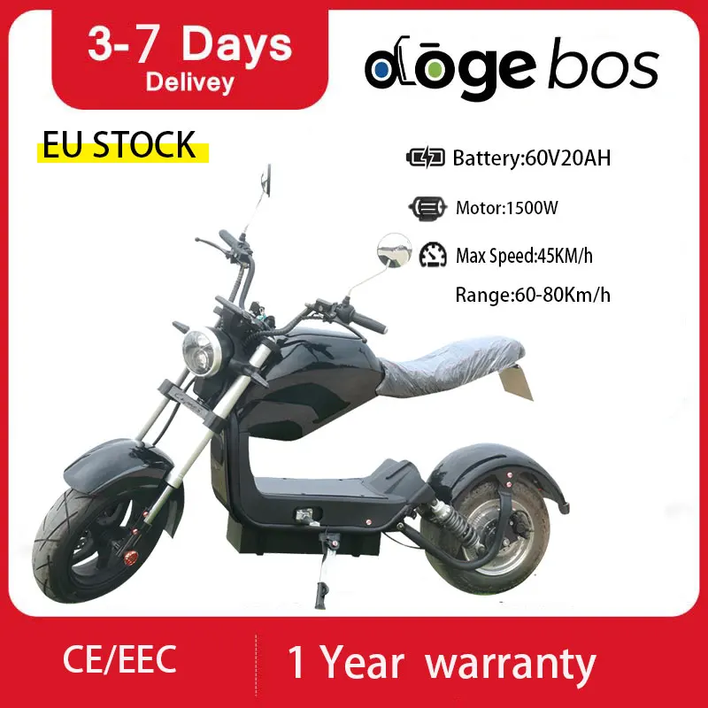 DOGEBOS Electric Bicycle 1500W Motor Citycoco Electric Motorcycle 60V20AH Lithium Battery Max Speed 45KM/H Unique Design Adults