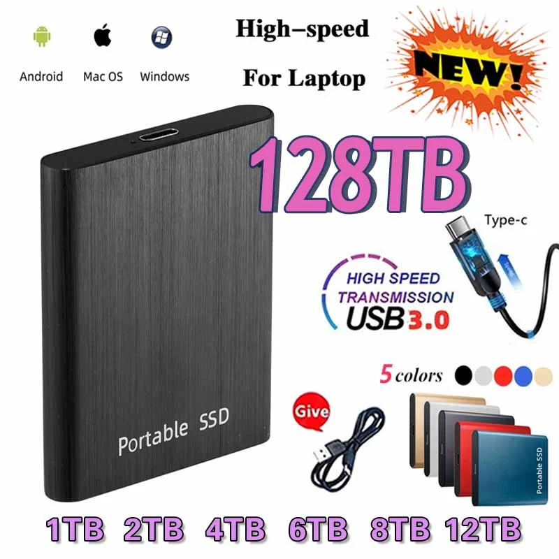 500GB Portable SSD High Speed Transfer 1TB 2TB 4TB 8TB 16TB External