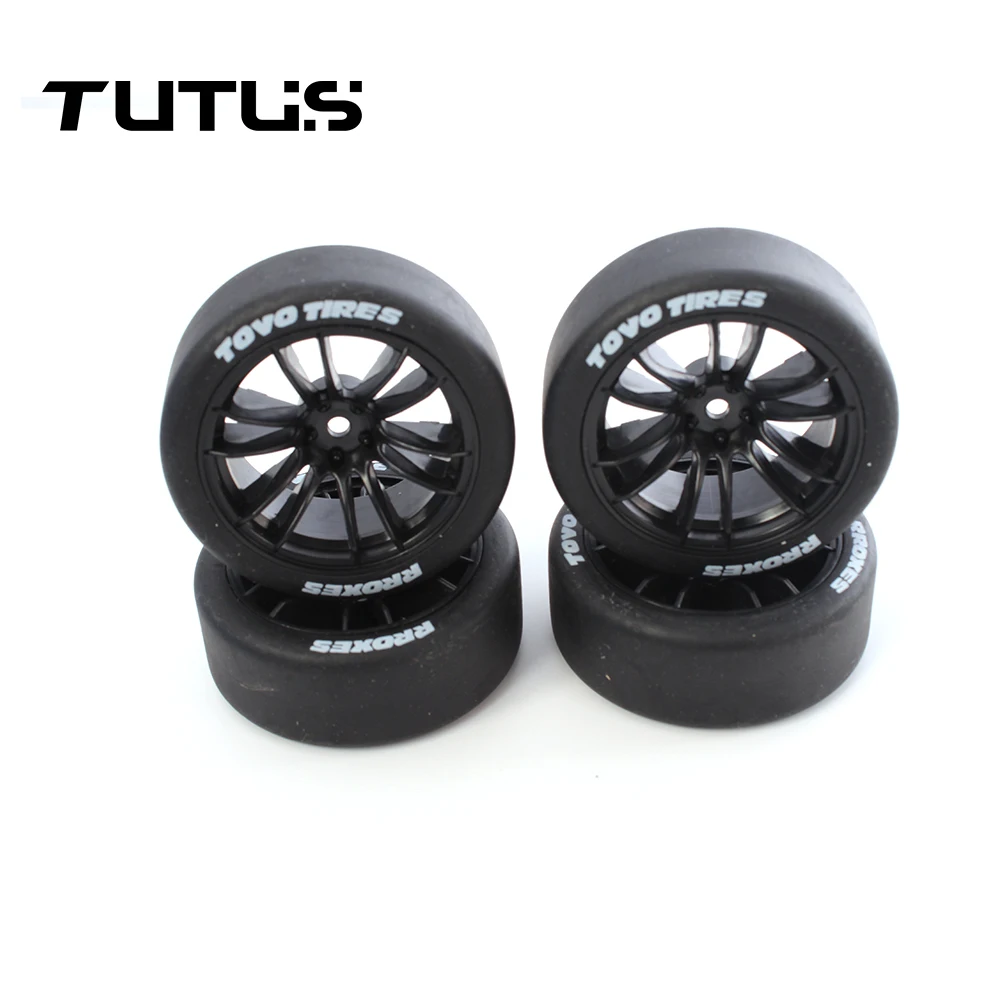 1/10 Scale Hard Drift Tires Set (4 Pieces) - 65mm Wheels