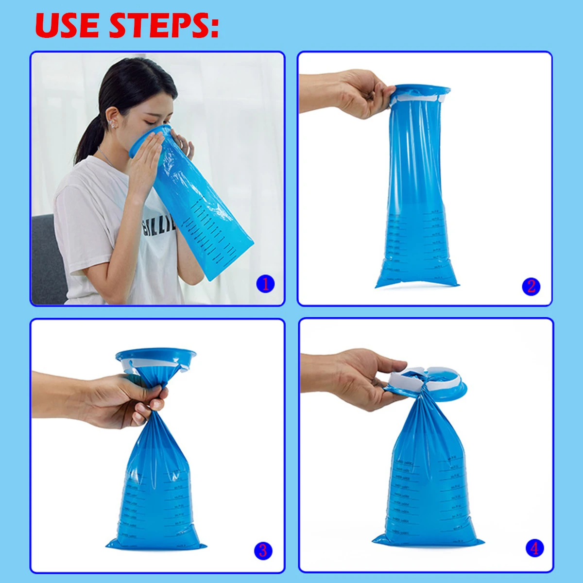 Disposable Vomiting Bags 10-100Pc 1000ml Vomit Bags Disposable Barf Bags Puke Nausea for Travel Plane Motion Sickness Car Aircraft Bus Kids Pregnant