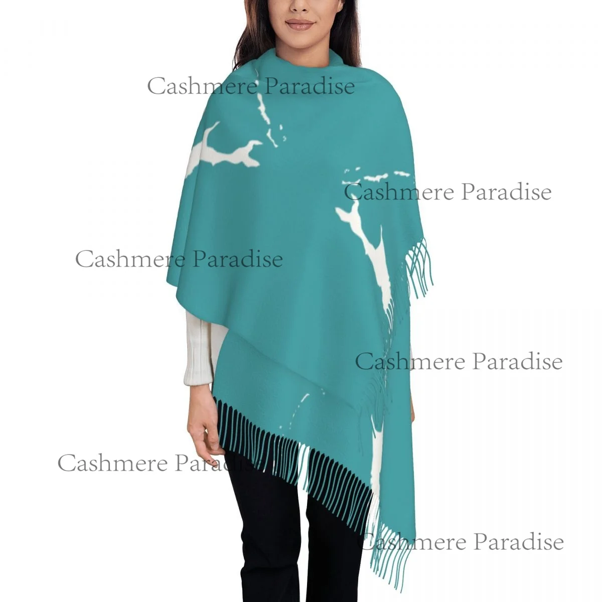 أوشحة إنفينيتي للسيدات للشتاء الدافئ بعلم سخالين للخريف والشتاء