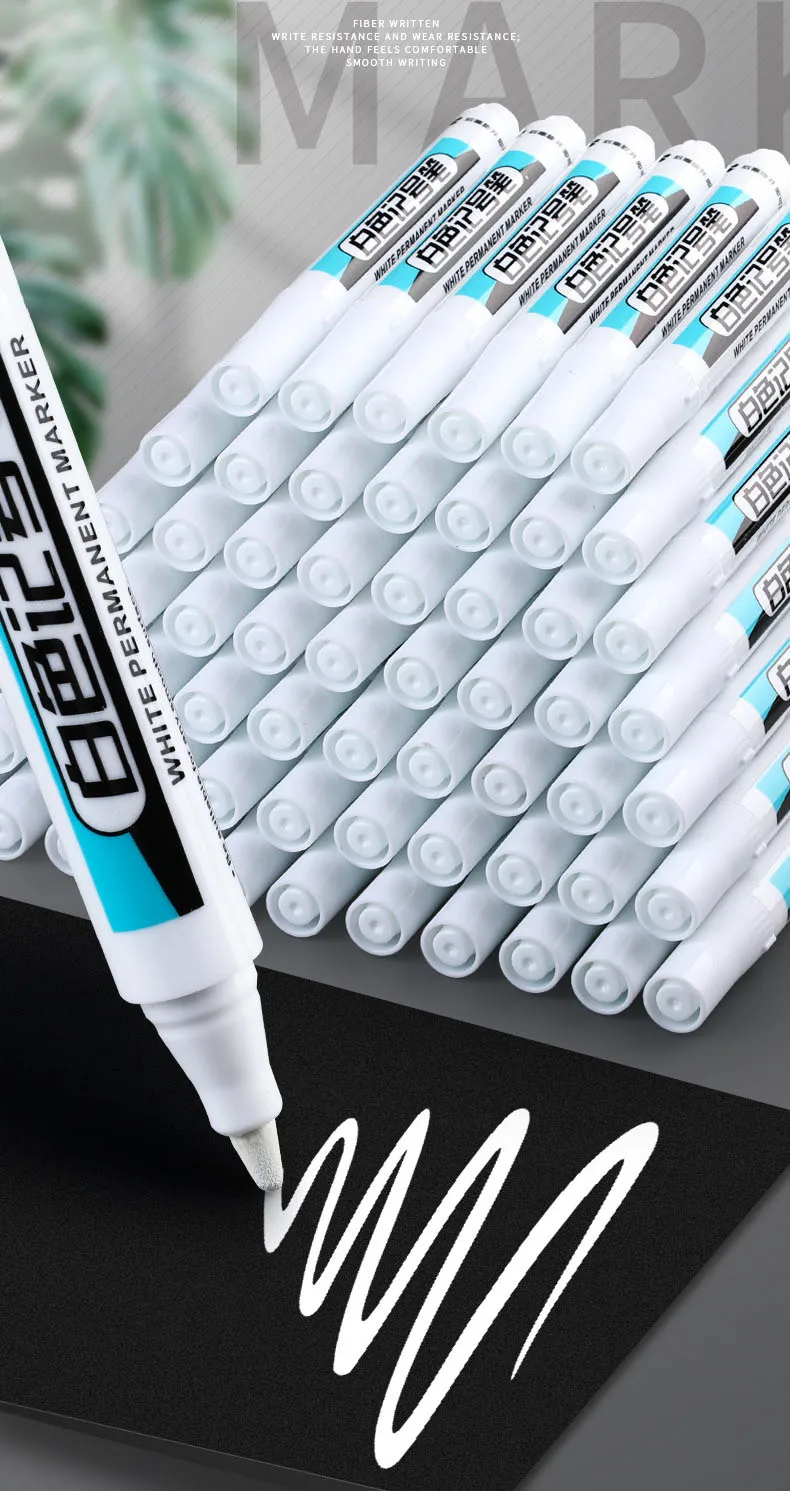 White Marker Pen on various surfaces