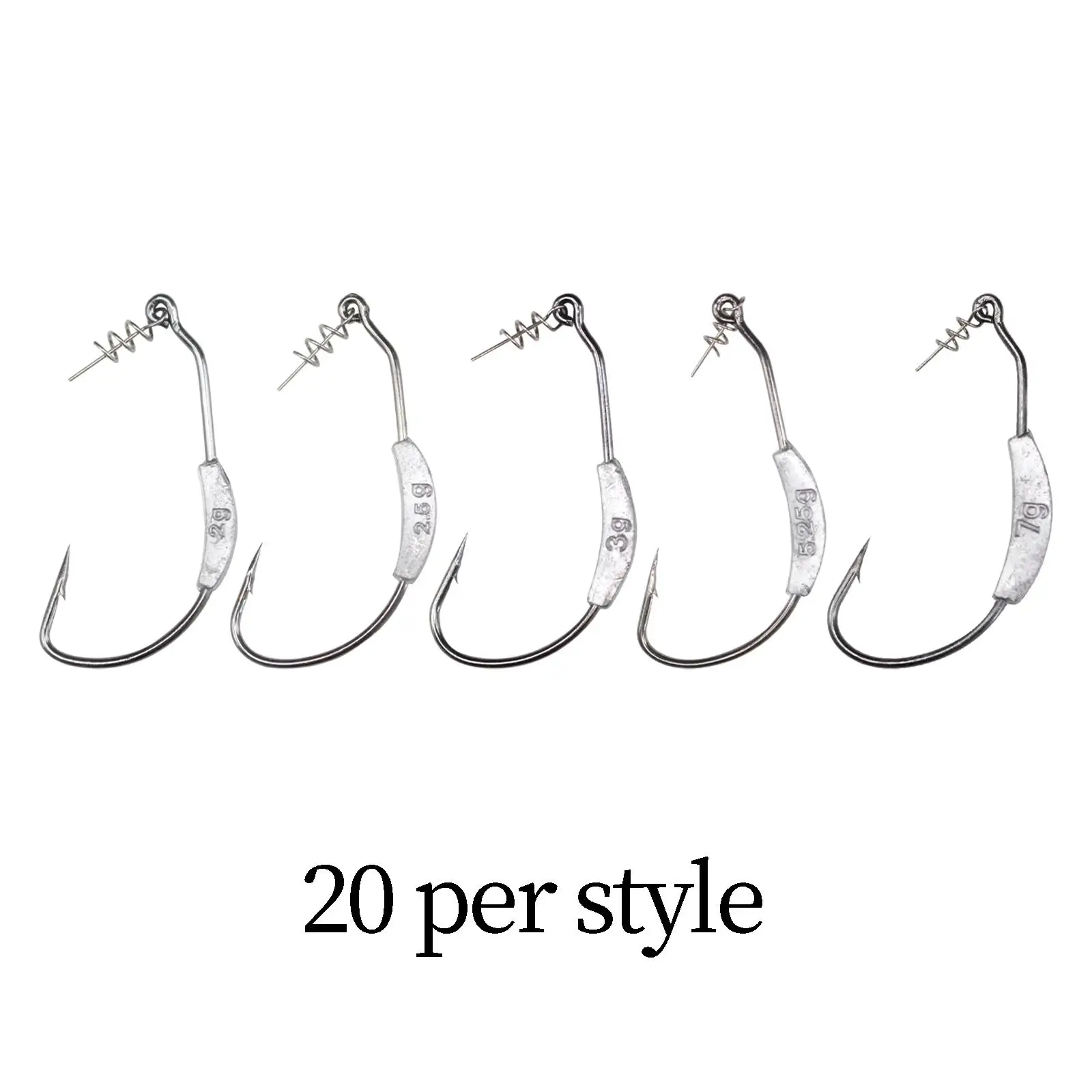 

20x Fishing Hooks Catfish Hooks Fish Hooks Carbon Steel Hooks Weighted Hooks