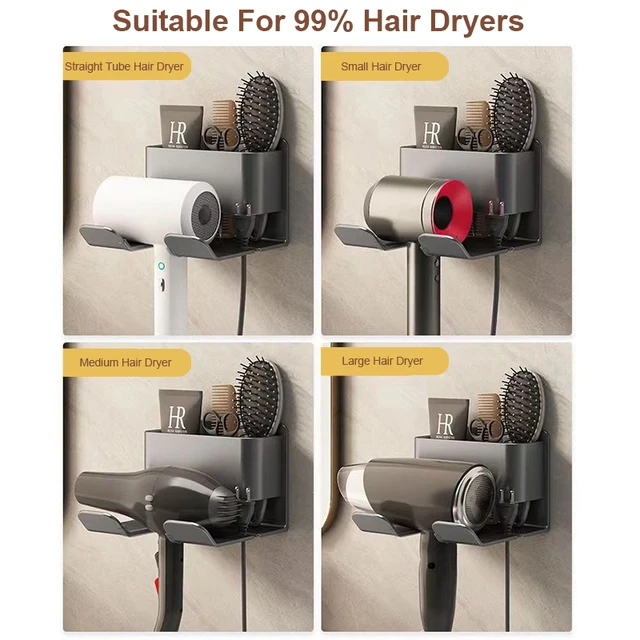 Nincs Fúró Hajszárító Tartó A Dyson Szervezett Állvány Falra Szerelt Fürdőszobai Polc Tároló Polcokhoz - Image 2