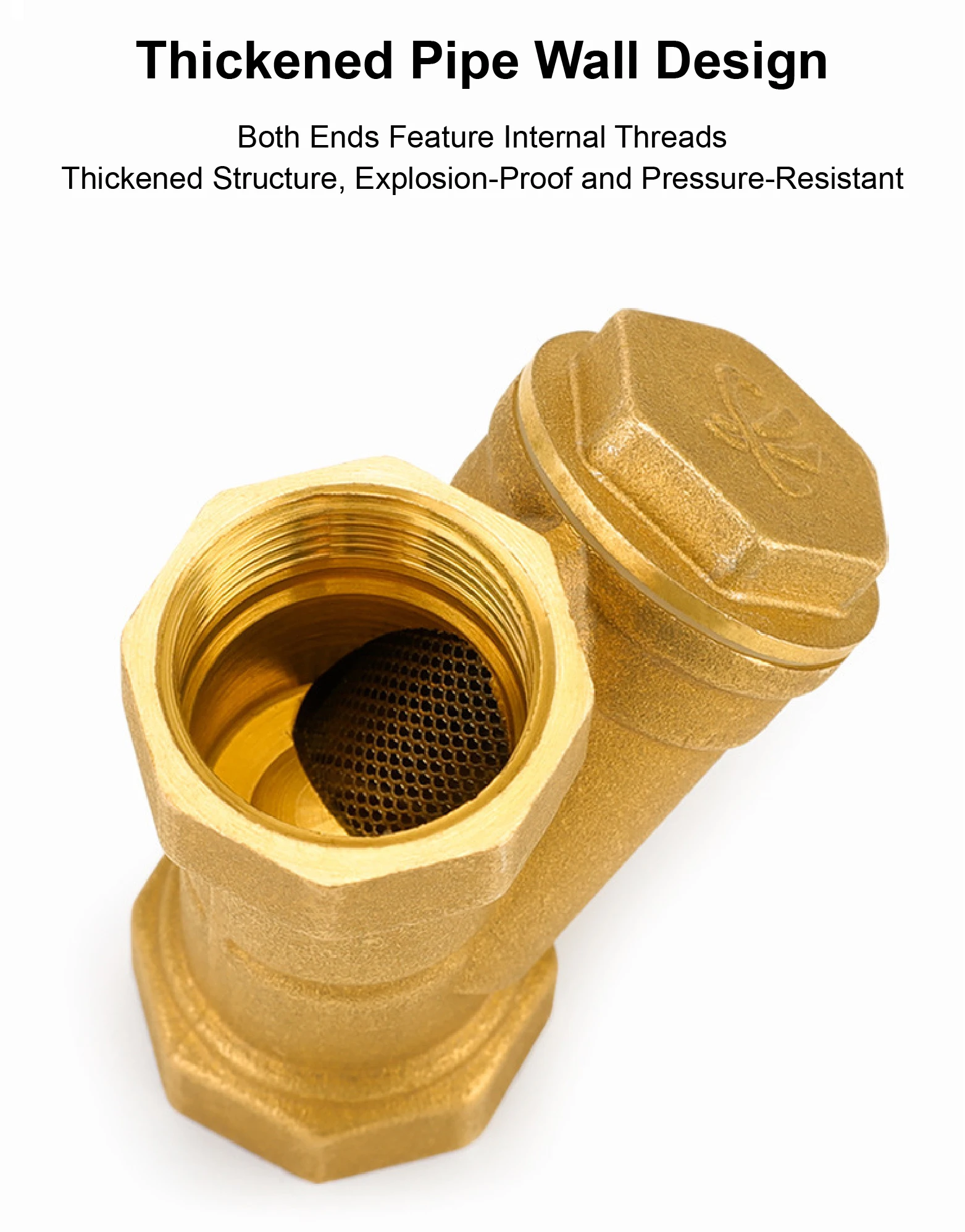 Inline Brass Y Strainer Valve Threaded Female PN16 Sediment Filter with SS Mesh