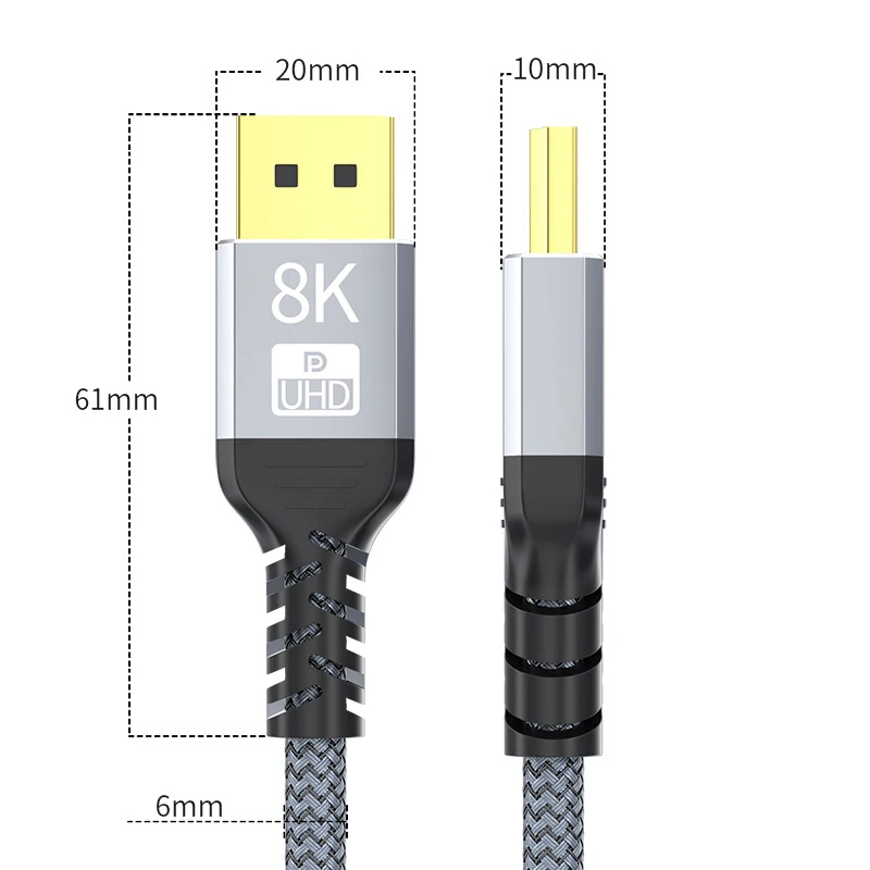 DP1.4 8K 60hz displayport kabel 2m 1m 1 4 DP kabel 4K 144hz 5m 3m stíněné HDR 32gbps video audio kabel pro notebook TV projektor