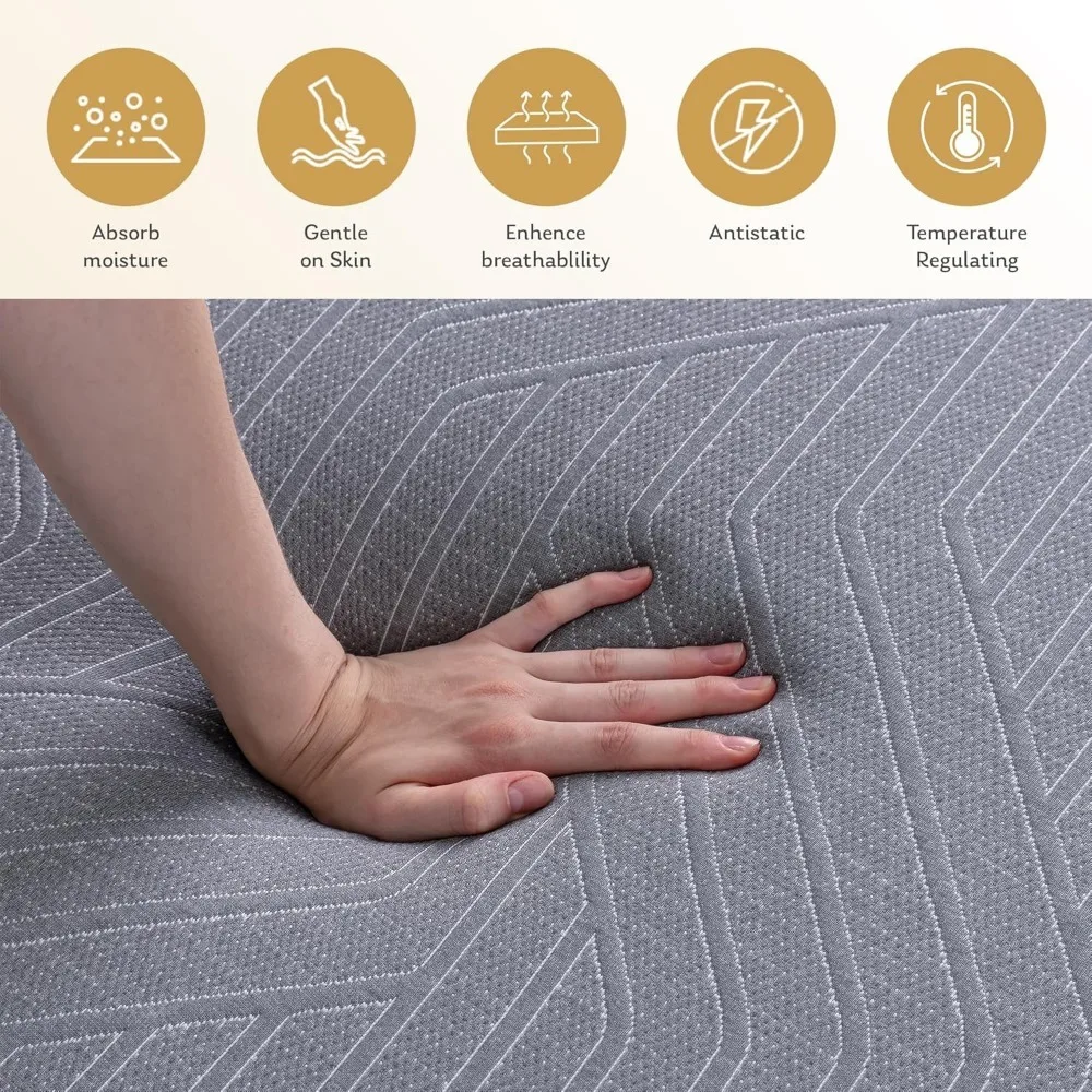 12 Inch Queen Mattress, Copper Gel Cooling Memory Foam Mattress for Back Pain Relief,Therapeutic Double Matress Bed in a Box 3
