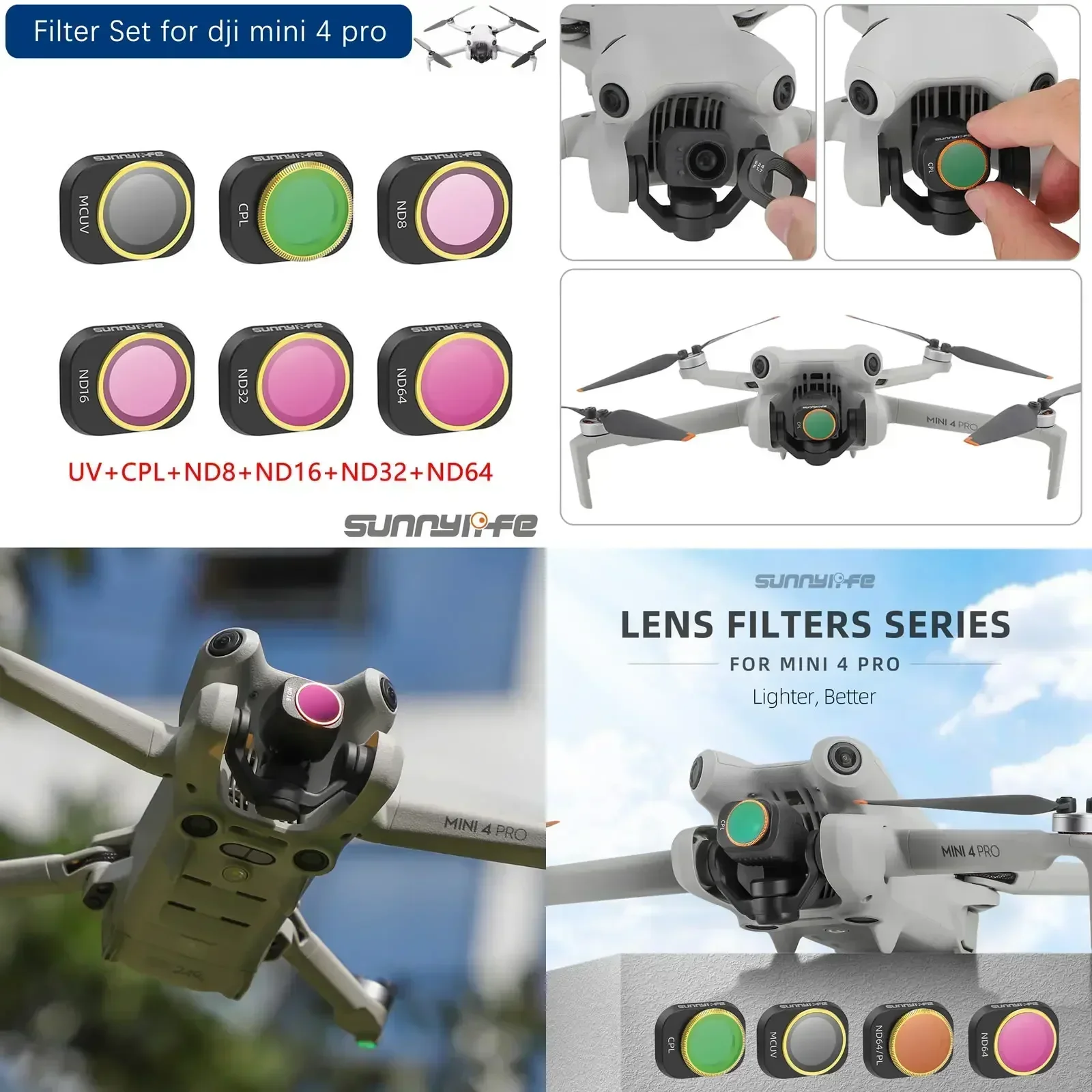 Sunnylife Filter Set for DJI Mini Pro/mini Pro/NEO/Avata ND